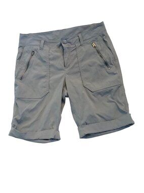 Athleta Womens Gray super Lightweight Cuffed Shorts Size 4 With Zipper Pockets